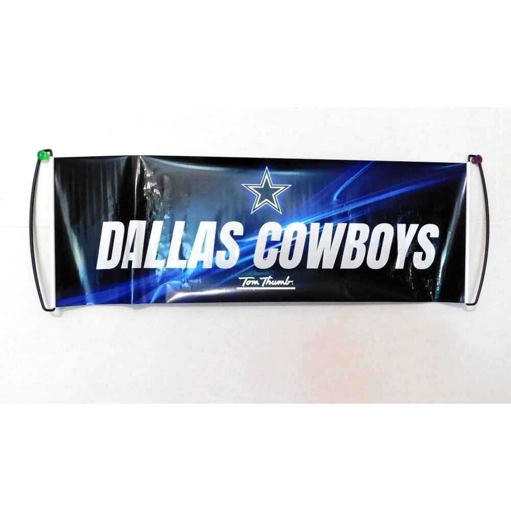 Dallas Cowboys Nation Retractable Banner Blue White 27 x 9.5 NFL Football
